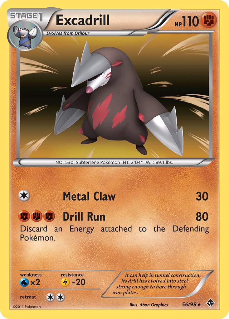 Excadrill (56/98) (Cosmos Holo) (Blister Exclusive) [Black & White: Emerging Powers] | Galaxy Games LLC