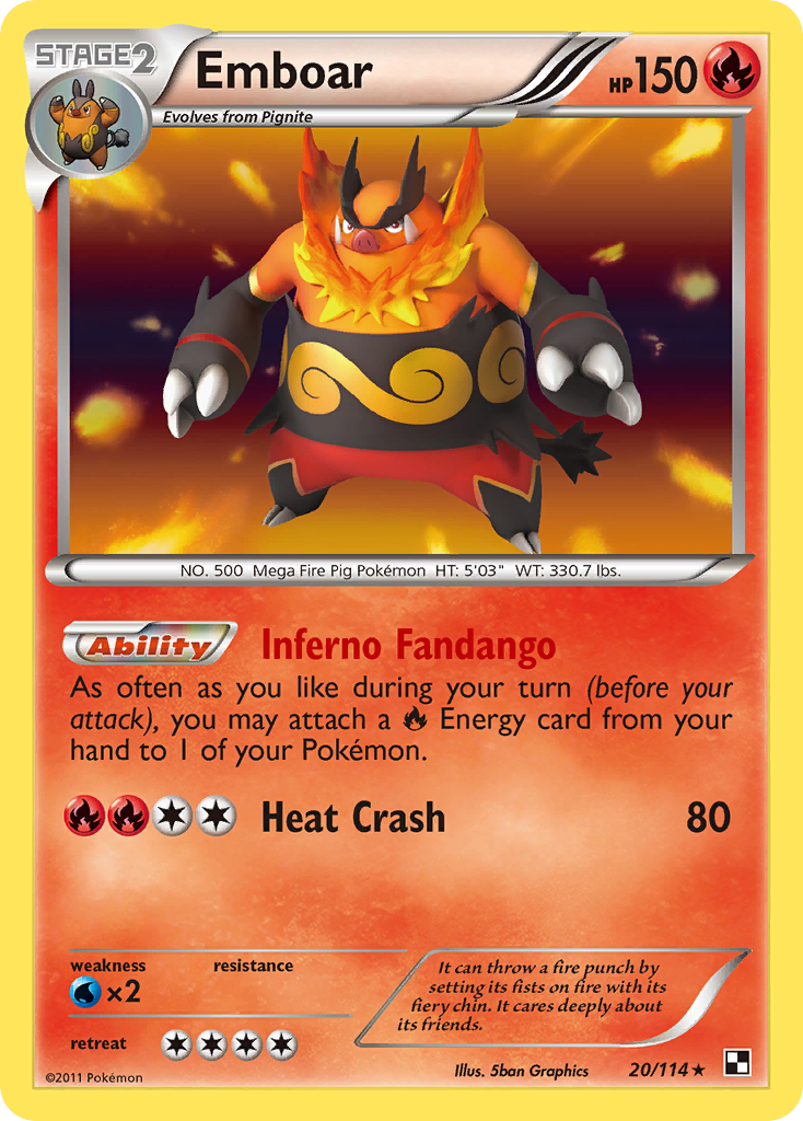 Emboar (20/114) [Black & White: Base Set] | Galaxy Games LLC