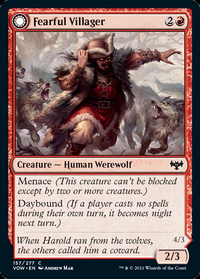 Fearful Villager // Fearsome Werewolf [Innistrad: Crimson Vow] | Galaxy Games LLC