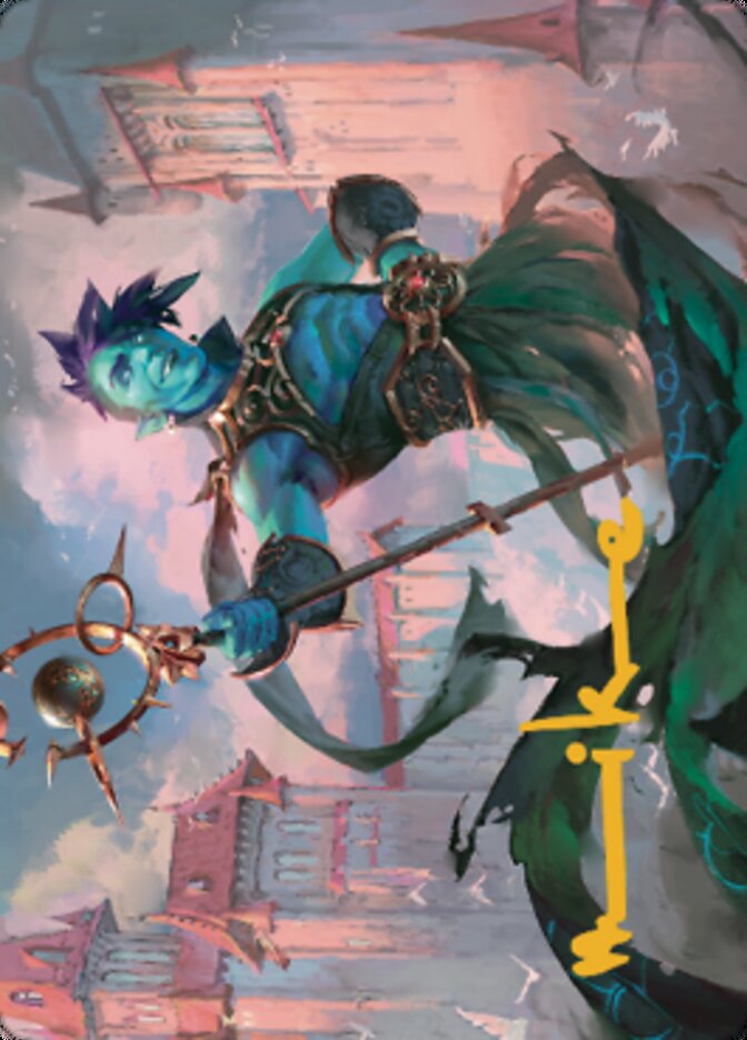 Haughty Djinn Art Card (Gold-Stamped Signature) [Dominaria United Art Series] | Galaxy Games LLC