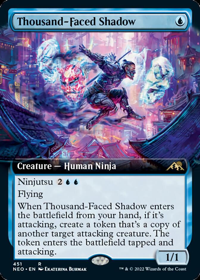 Thousand-Faced Shadow (Extended Art) [Kamigawa: Neon Dynasty] | Galaxy Games LLC