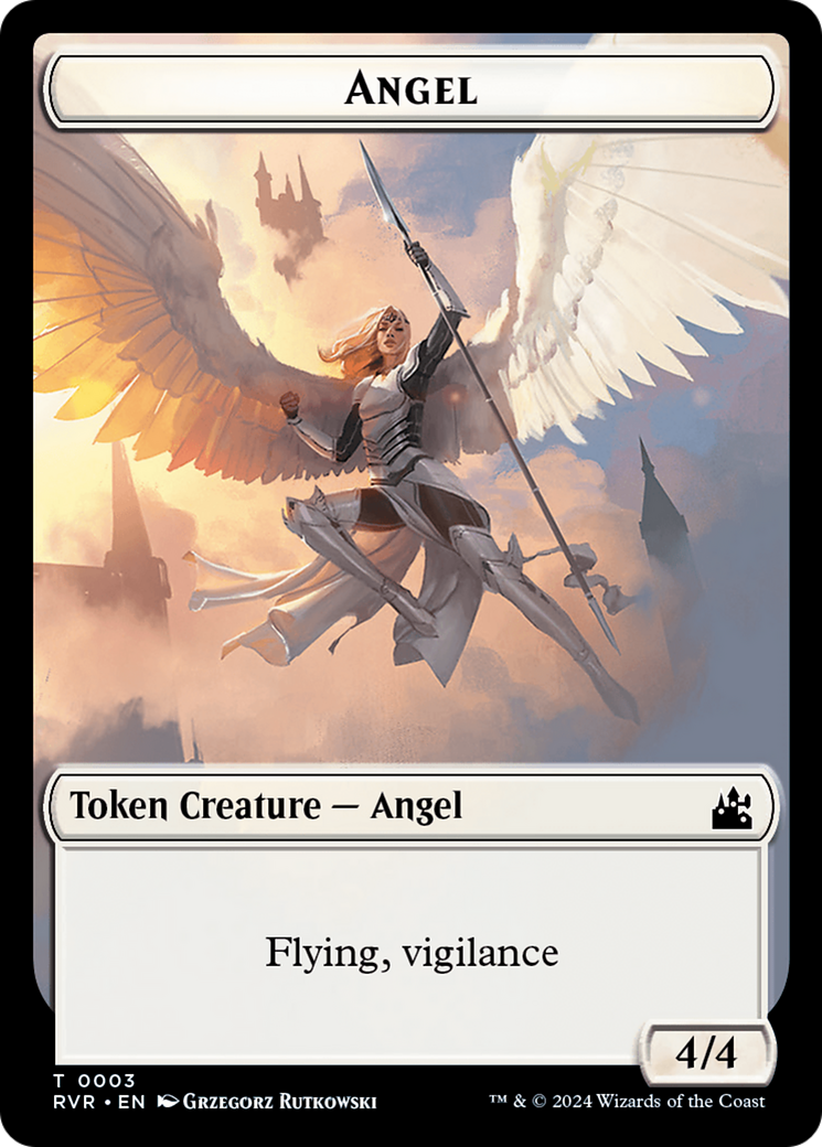 Spirit (0018) // Angel (0003) Double-Sided Token [Ravnica Remastered Tokens] | Galaxy Games LLC