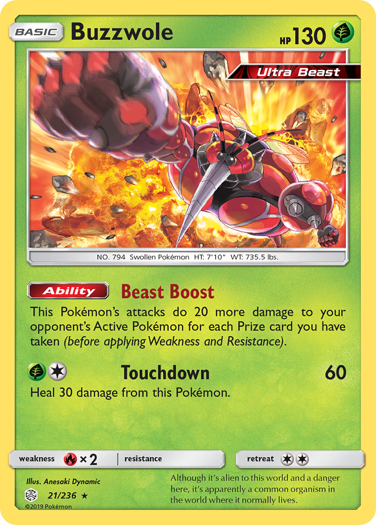 Buzzwole (21/236) [Sun & Moon: Cosmic Eclipse] | Galaxy Games LLC