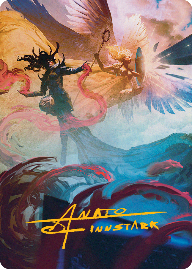 Drana and Linvala Art Card (Gold-Stamped Signature) [March of the Machine Art Series] | Galaxy Games LLC
