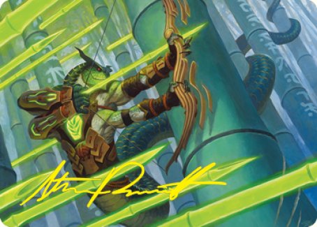 Bamboo Grove Archer Art Card (Gold-Stamped Signature) [Kamigawa: Neon Dynasty Art Series] | Galaxy Games LLC