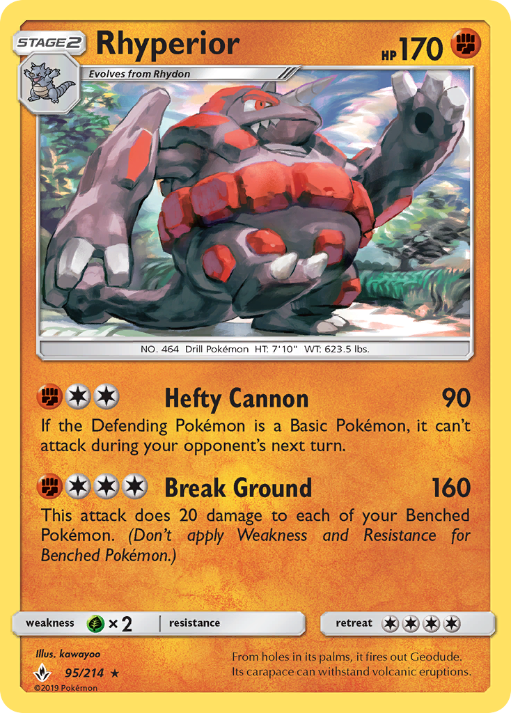 Rhyperior (95/214) [Sun & Moon: Unbroken Bonds] | Galaxy Games LLC