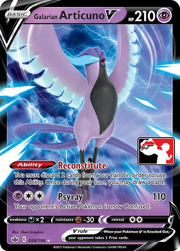 Galarian Articuno V (058/198) [Prize Pack Series One] | Galaxy Games LLC