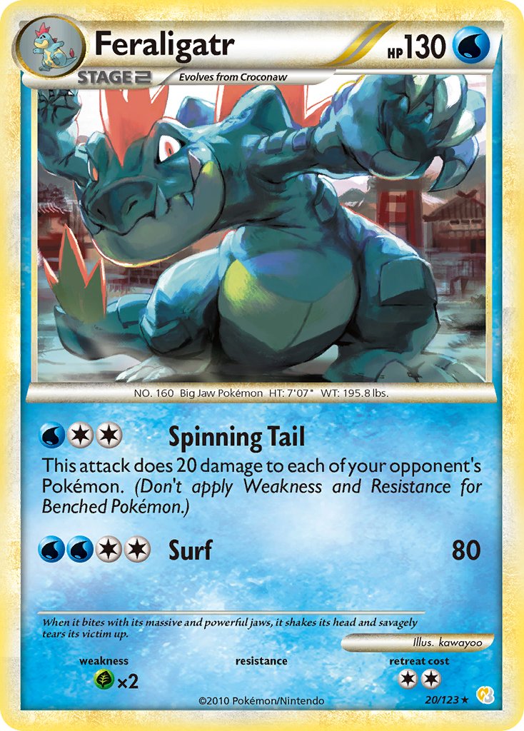 Feraligatr (20/123) (Theme Deck Exclusive) [HeartGold & SoulSilver: Base Set] | Galaxy Games LLC