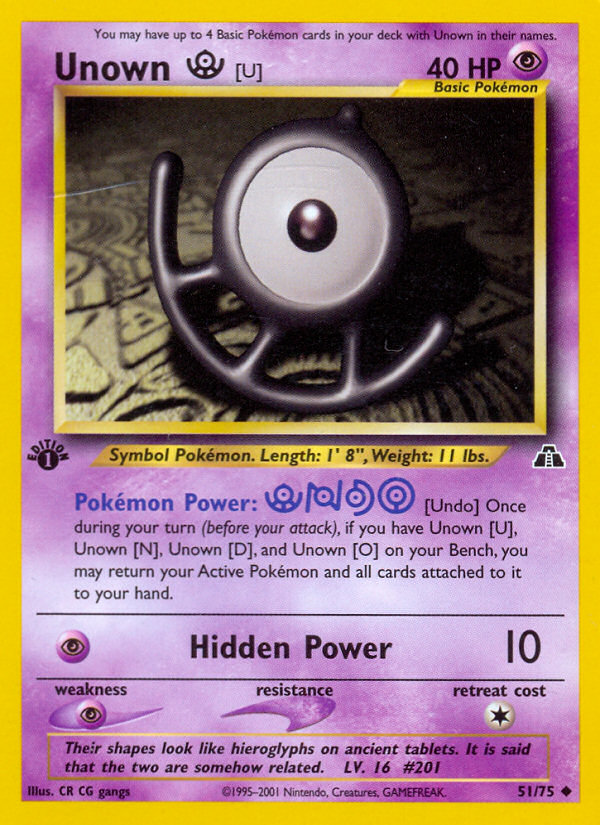 Unown [U] (51/75) [Neo Discovery 1st Edition] | Galaxy Games LLC