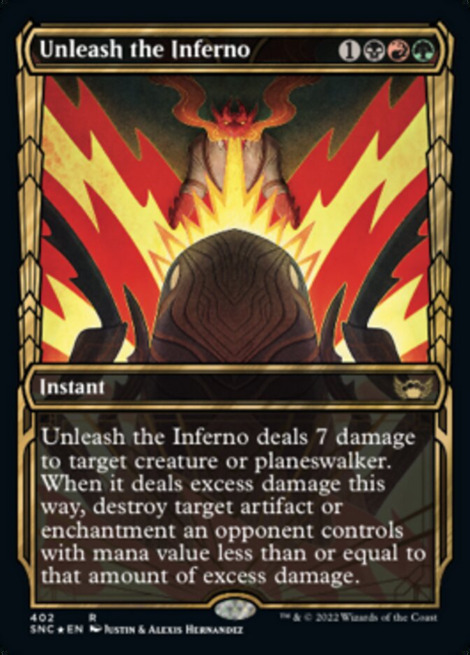 Unleash the Inferno (Showcase Golden Age Gilded Foil) [Streets of New Capenna] | Galaxy Games LLC