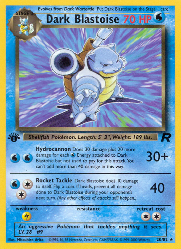 Dark Blastoise (20/82) [Team Rocket 1st Edition] | Galaxy Games LLC