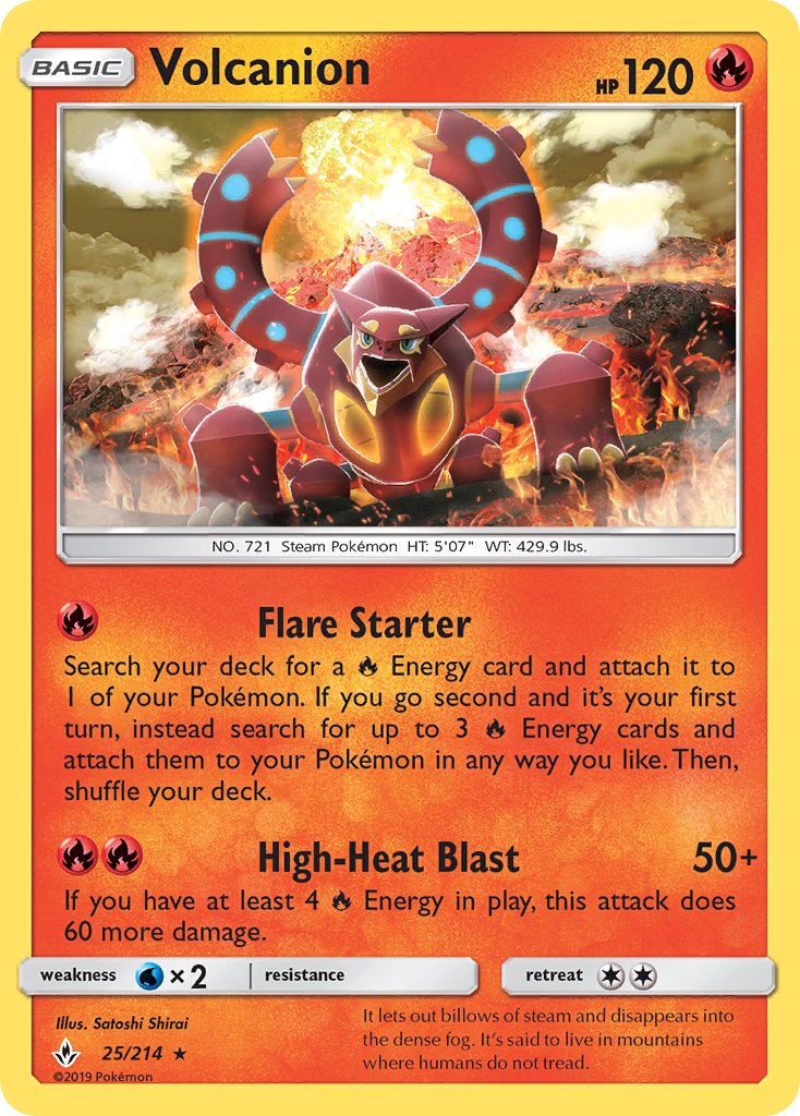 Volcanion (25/214) (Theme Deck Exclusive) [Sun & Moon: Unbroken Bonds] | Galaxy Games LLC