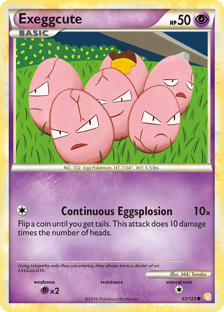 Exeggcute (63/123) [HeartGold & SoulSilver: Base Set] | Galaxy Games LLC