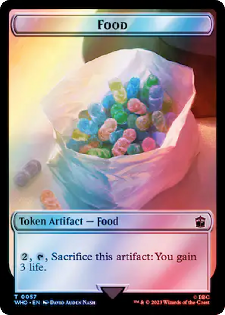 Alien Angel // Food (0057) Double-Sided Token (Surge Foil) [Doctor Who Tokens] | Galaxy Games LLC