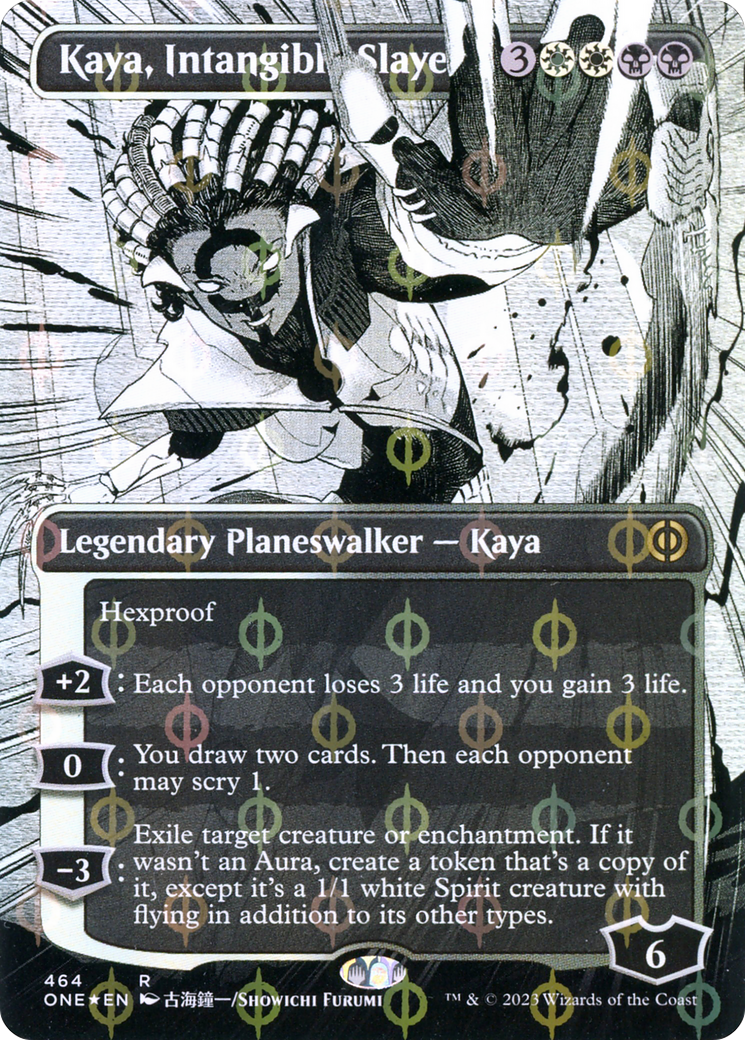 Kaya, Intangible Slayer (Borderless Manga Step-and-Compleat Foil) [Phyrexia: All Will Be One] | Galaxy Games LLC