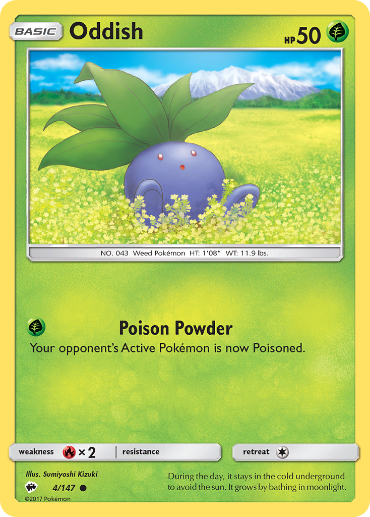 Oddish (4/147) [Sun & Moon: Burning Shadows] | Galaxy Games LLC