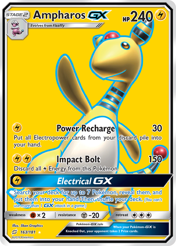 Ampharos GX (163/181) [Sun & Moon: Team Up] | Galaxy Games LLC