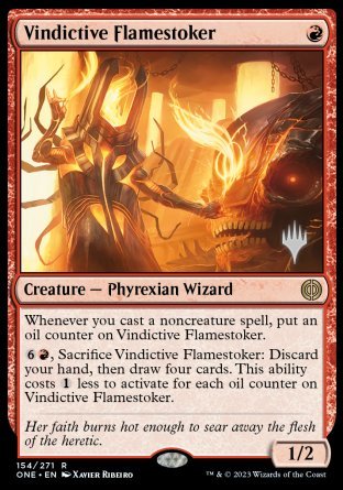 Vindictive Flamestoker (Promo Pack) [Phyrexia: All Will Be One Promos] | Galaxy Games LLC