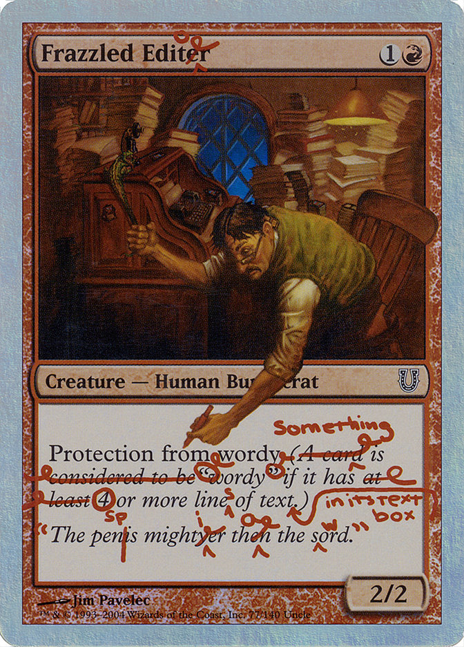 Frazzled Editor (Alternate Foil) [Unhinged] | Galaxy Games LLC