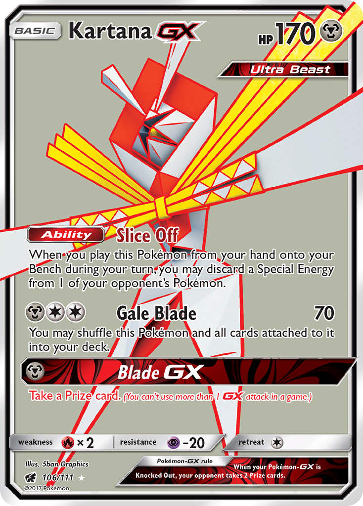 Kartana GX (106/111) [Sun & Moon: Crimson Invasion] | Galaxy Games LLC