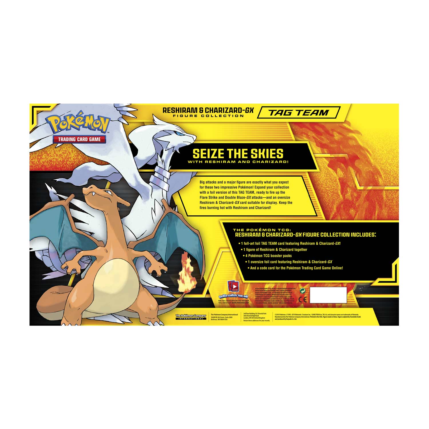 Sun & Moon: Unbroken Bonds - Tag Team Figure Collection (Reshiram & Charizard GX) | Galaxy Games LLC