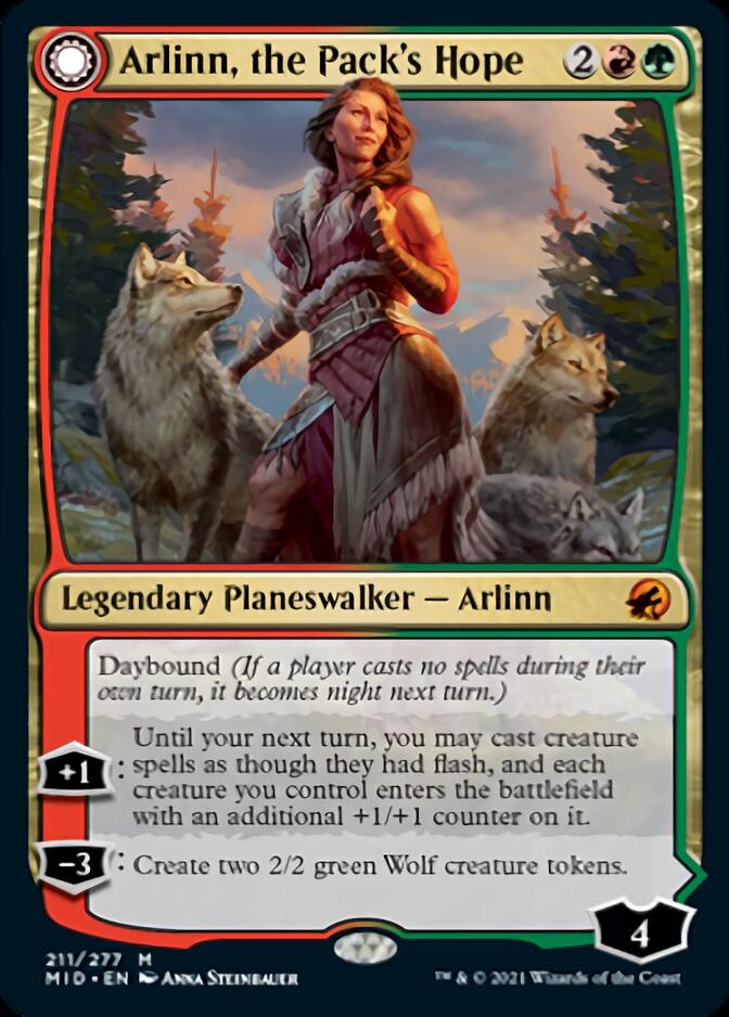 Arlinn, the Pack's Hope // Arlinn, the Moon's Fury [Innistrad: Midnight Hunt] | Galaxy Games LLC