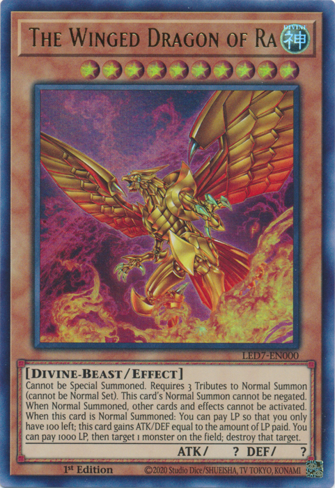 The Winged Dragon of Ra (Alternate Art) [LED7-EN000] Ultra Rare | Galaxy Games LLC