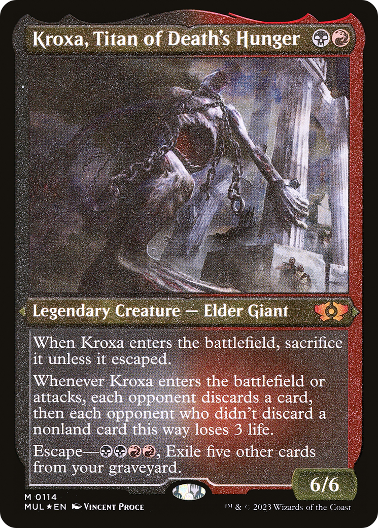 Kroxa, Titan of Death's Hunger (Foil Etched) [Multiverse Legends] | Galaxy Games LLC