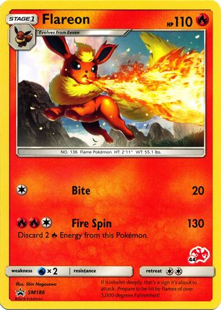 Flareon (SM186) (Charizard Stamp #44) [Battle Academy 2020] | Galaxy Games LLC