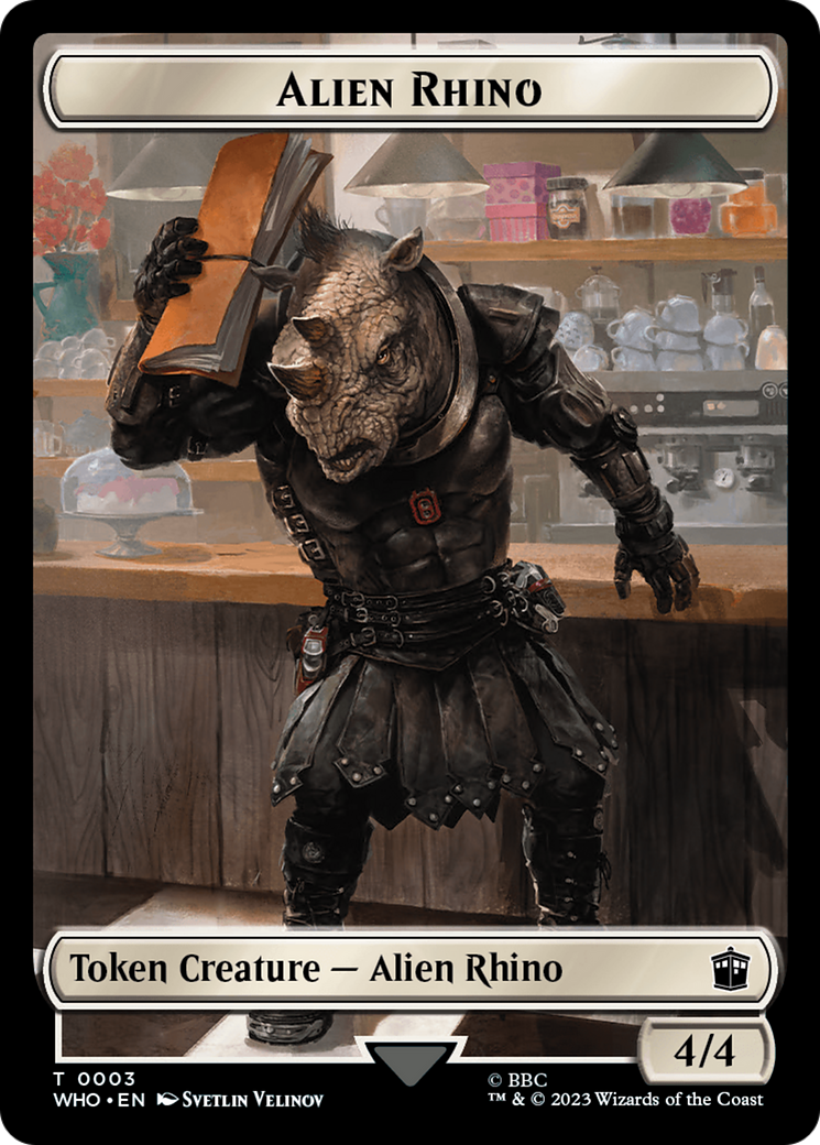 Alien Rhino // Clue (0022) Double-Sided Token [Doctor Who Tokens] | Galaxy Games LLC