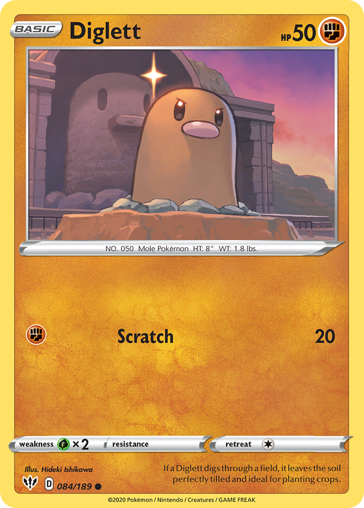 Diglett (084/189) [Sword & Shield: Darkness Ablaze] | Galaxy Games LLC