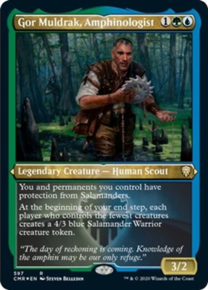 Gor Muldrak, Amphinologist (Etched) [Commander Legends] | Galaxy Games LLC