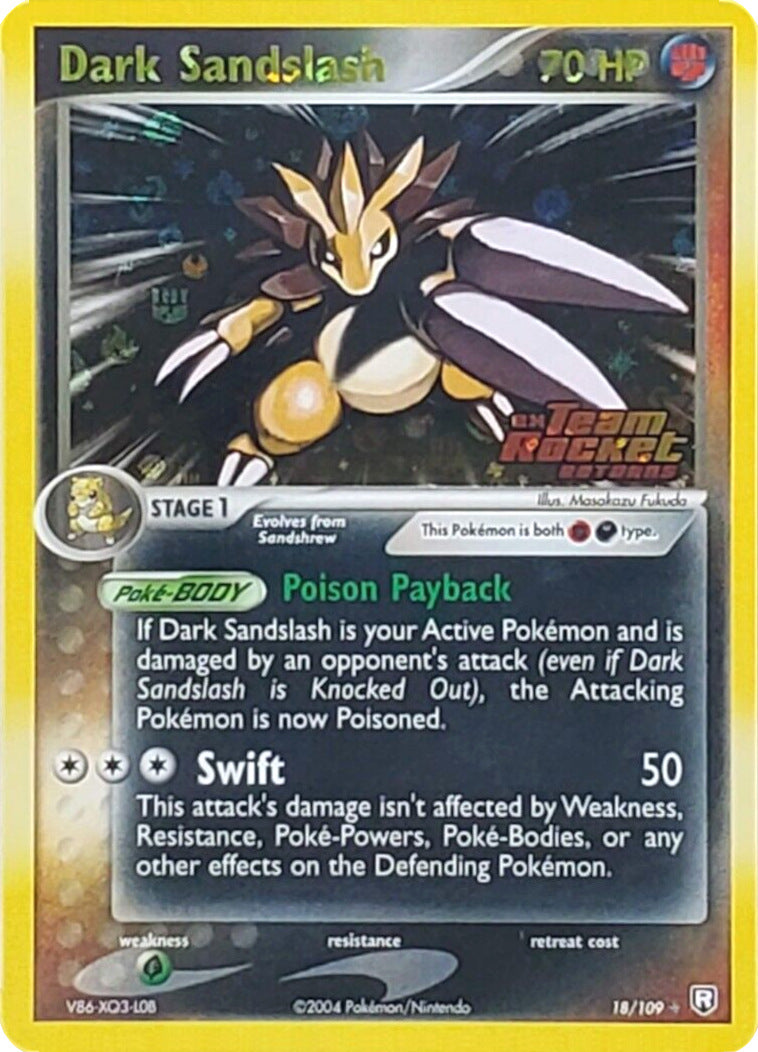 Dark Sandslash (18/109) (Stamped) [EX: Team Rocket Returns] | Galaxy Games LLC