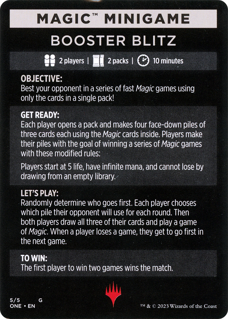 Booster Blitz (Magic Minigame) [Phyrexia: All Will Be One Minigame] | Galaxy Games LLC