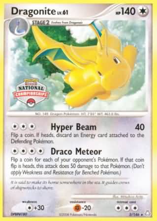 Dragonite (2/146) (National Championship) [Diamond & Pearl: Legends Awakened] | Galaxy Games LLC