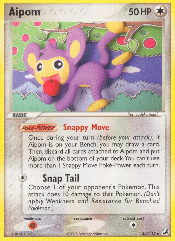 Aipom (34/115) [EX: Unseen Forces] | Galaxy Games LLC