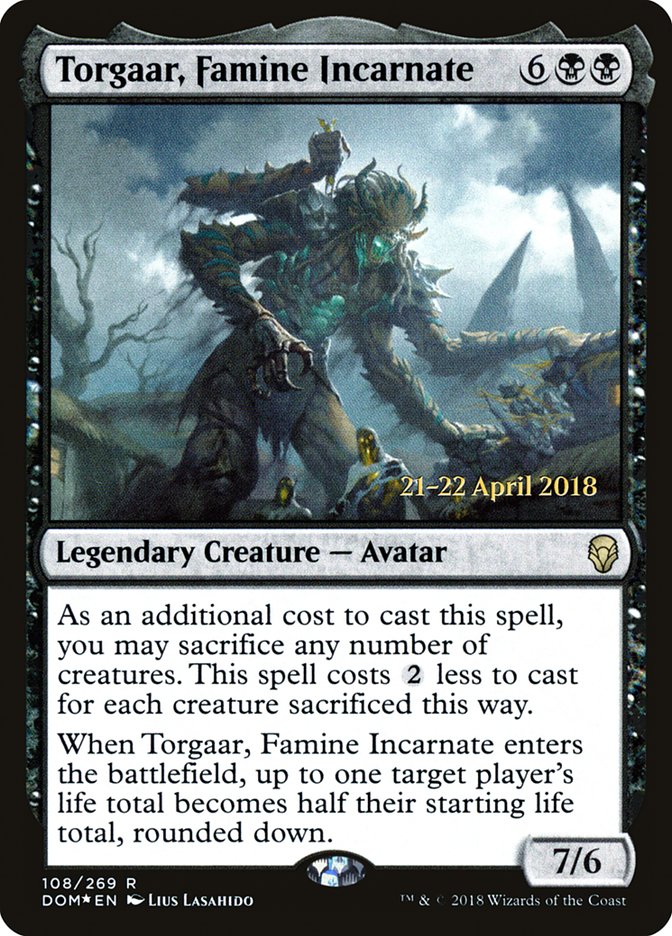 Torgaar, Famine Incarnate [Dominaria Prerelease Promos] | Galaxy Games LLC