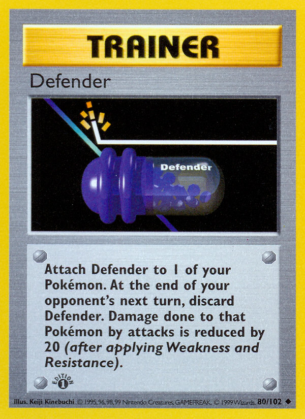 Defender (80/102) (Shadowless) [Base Set 1st Edition] | Galaxy Games LLC