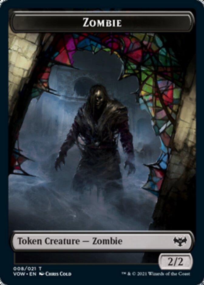Zombie (008) // Spirit Cleric Double-sided Token [Innistrad: Crimson Vow Tokens] | Galaxy Games LLC