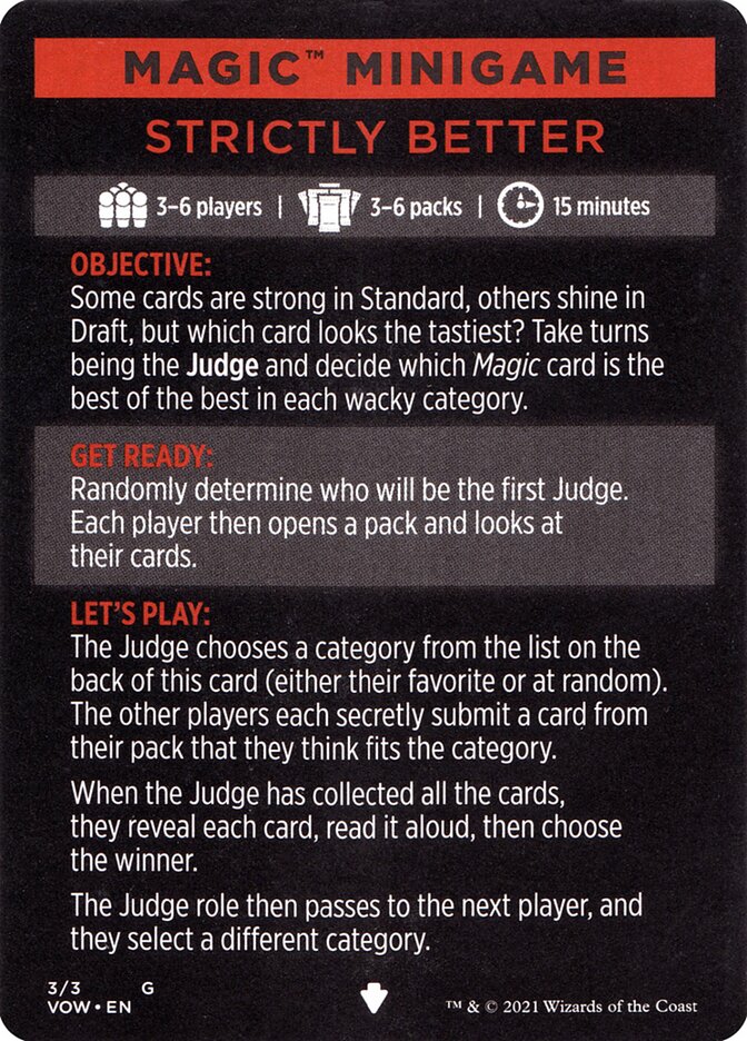 Strictly Better (Magic Minigame) [Innistrad: Crimson Vow Minigame] | Galaxy Games LLC