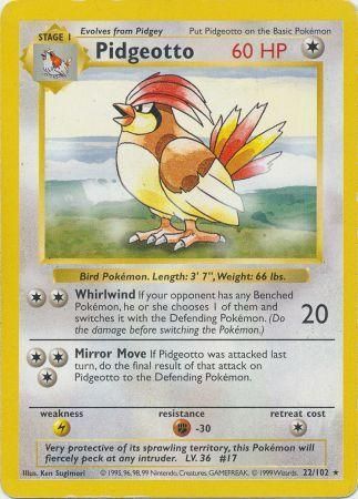 Pidgeotto (22/102) [Base Set Shadowless Unlimited] | Galaxy Games LLC