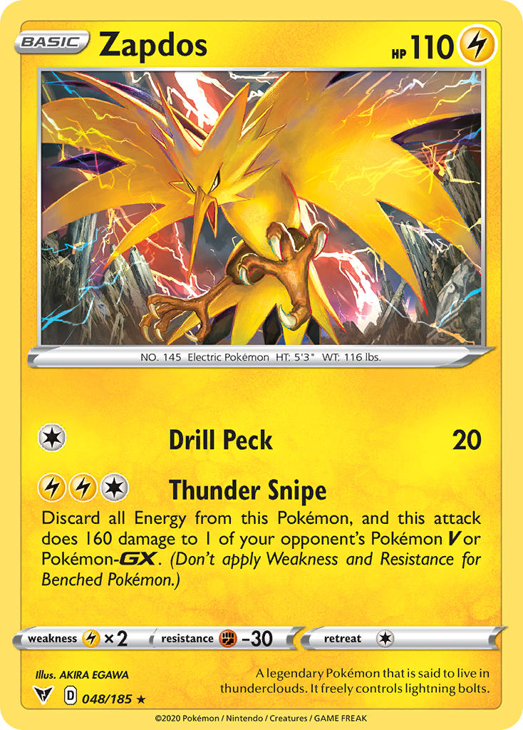 Zapdos (048/185) [Sword & Shield: Vivid Voltage] | Galaxy Games LLC