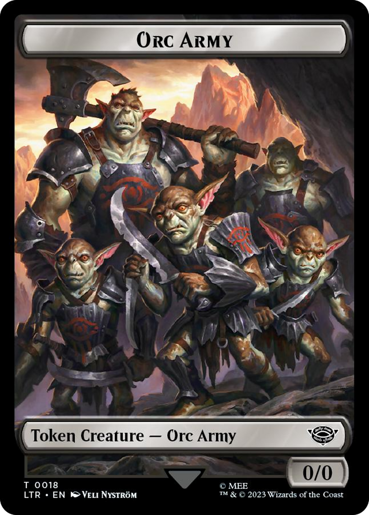 Orc Army (0018) // Food (0022) Double-Sided Token (Surge Foil) [The Lord of the Rings: Tales of Middle-Earth Tokens] | Galaxy Games LLC