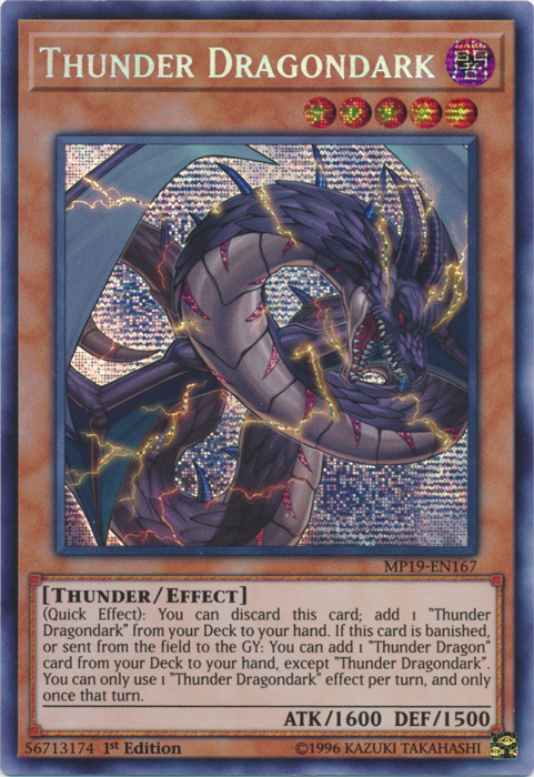 Thunder Dragondark [MP19-EN167] Prismatic Secret Rare | Galaxy Games LLC