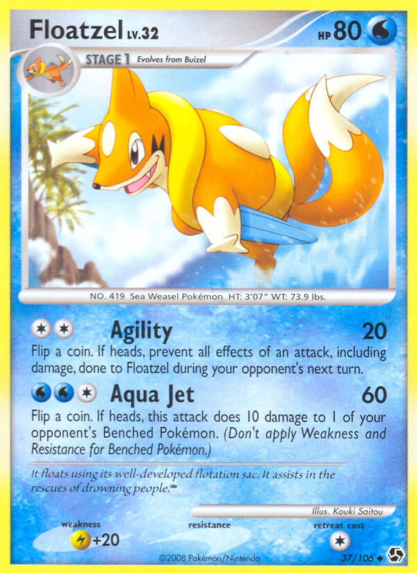 Floatzel (37/106) [Diamond & Pearl: Great Encounters] | Galaxy Games LLC