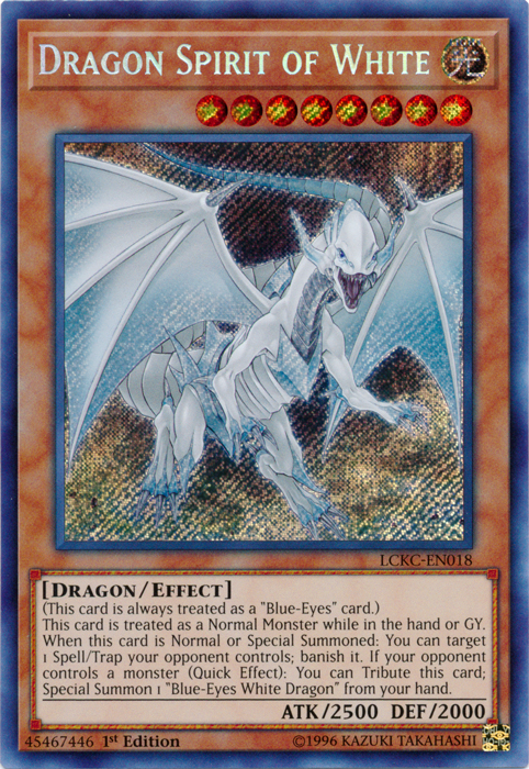 Dragon Spirit of White [LCKC-EN018] Secret Rare | Galaxy Games LLC
