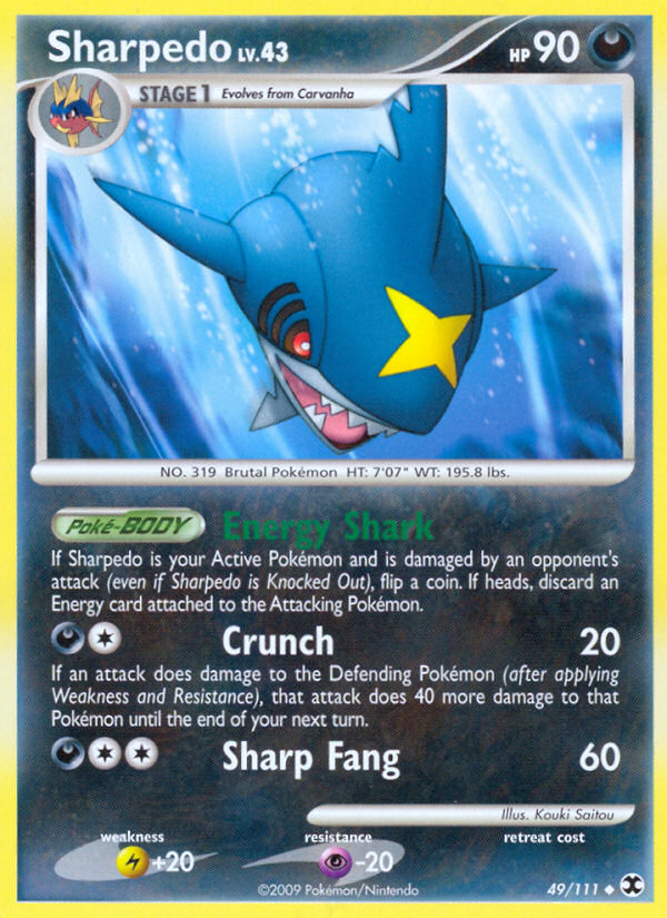 Sharpedo (49/111) [Platinum: Rising Rivals] | Galaxy Games LLC