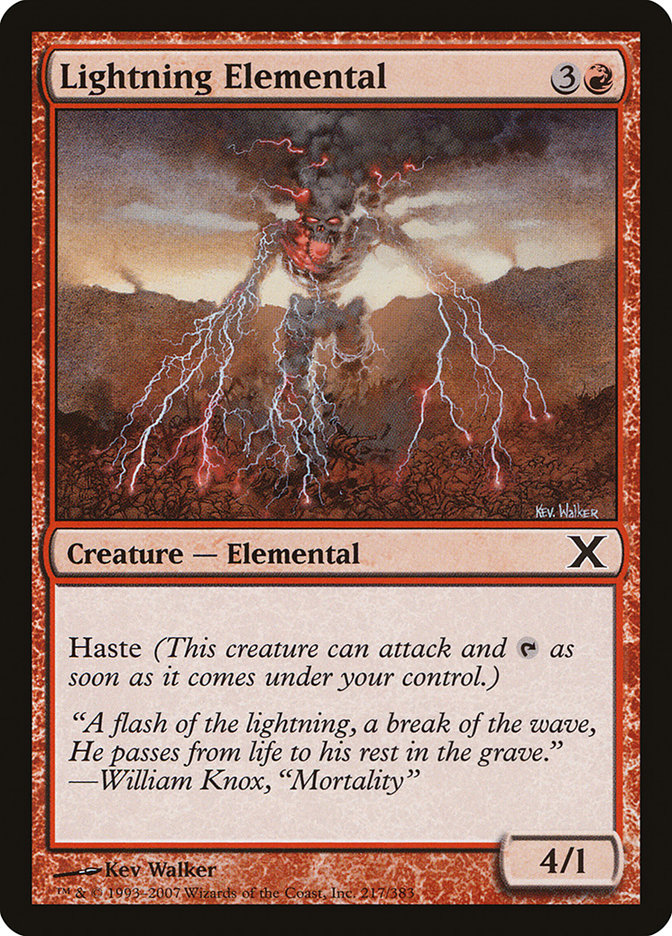 Lightning Elemental [Tenth Edition] | Galaxy Games LLC