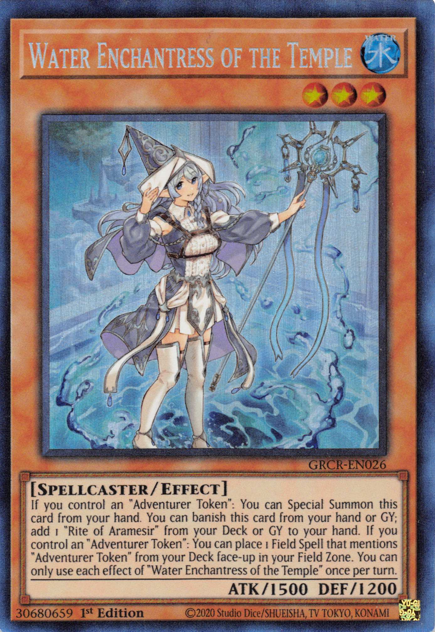 Water Enchantress of the Temple [GRCR-EN026] Collector's Rare | Galaxy Games LLC