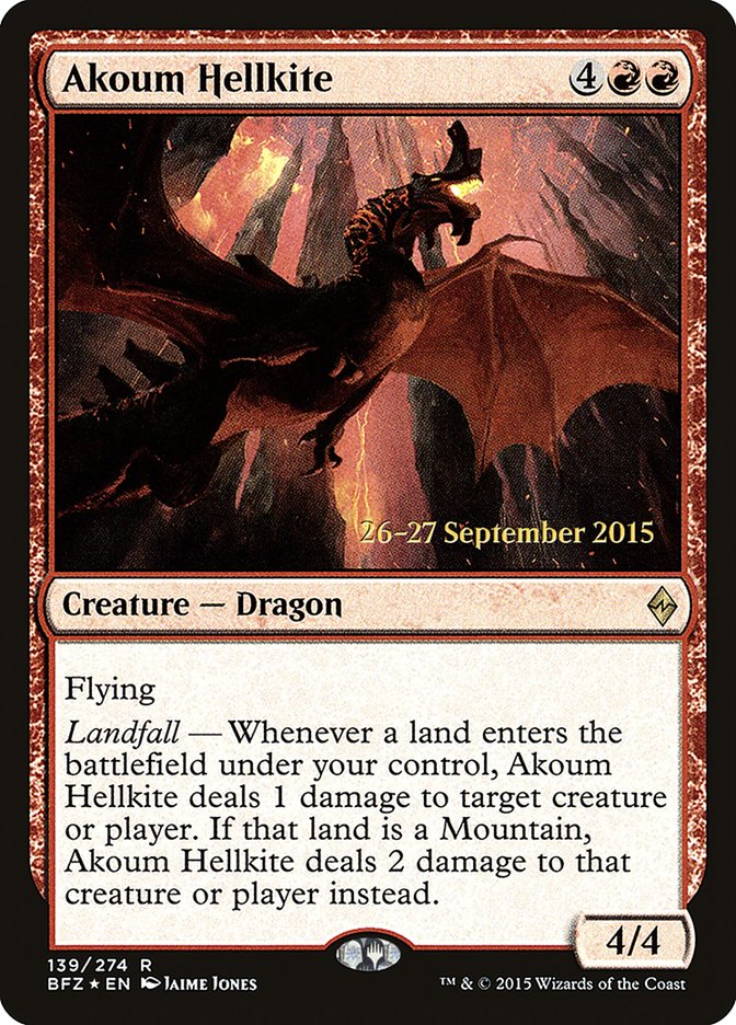 Akoum Hellkite [Battle for Zendikar Prerelease Promos] | Galaxy Games LLC